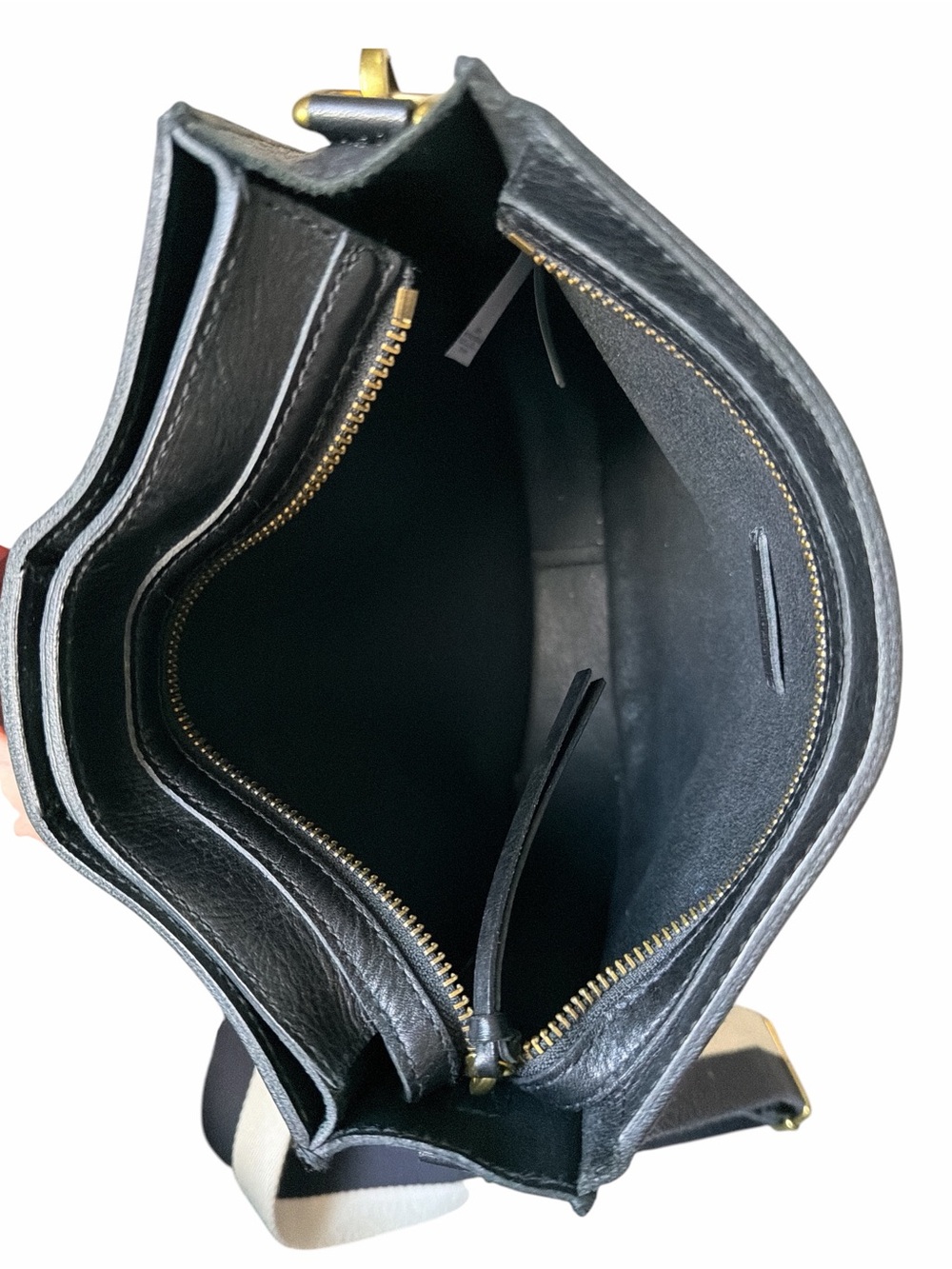 Madewell The Transport Saddlebag True Black Leather Crossbody Bag Zip Closure - Picture 5 of 9